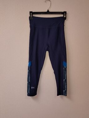 Under Armour Navy Blue' Leggings with Teal Accent Panels 45